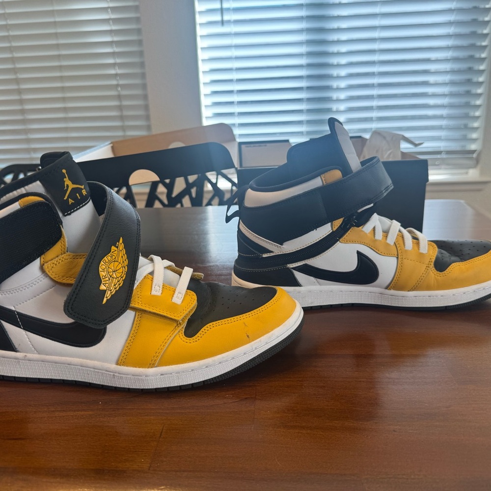 Nike Jordan 1 Fly Ease Yellow and Black Sneakers - Picture 5 of 11